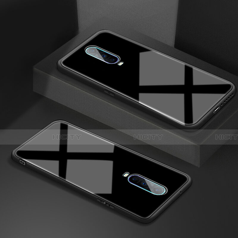 Oppo R17 Pro用ハイブリットバンパーケース プラスチック 鏡面 カバー T02 Oppo ブラック