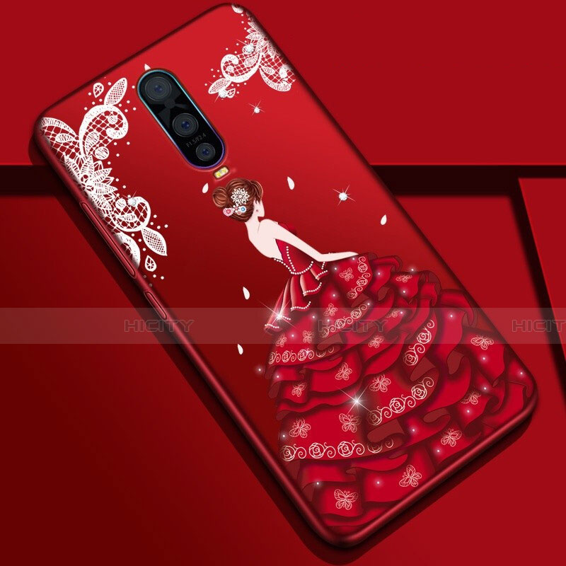 Oppo R17 Pro用シリコンケース ソフトタッチラバー バタフライ ドレスガール ドレス少女 カバー S01 Oppo 