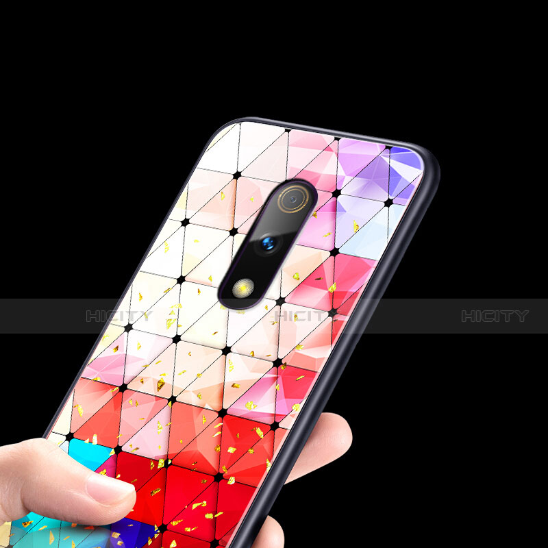 Oppo Realme X用ハイブリットバンパーケース プラスチック パターン 鏡面 Oppo カラフル