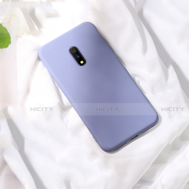 Oppo Realme X用360度 フルカバー極薄ソフトケース シリコンケース 耐衝撃 全面保護 バンパー Oppo パープル