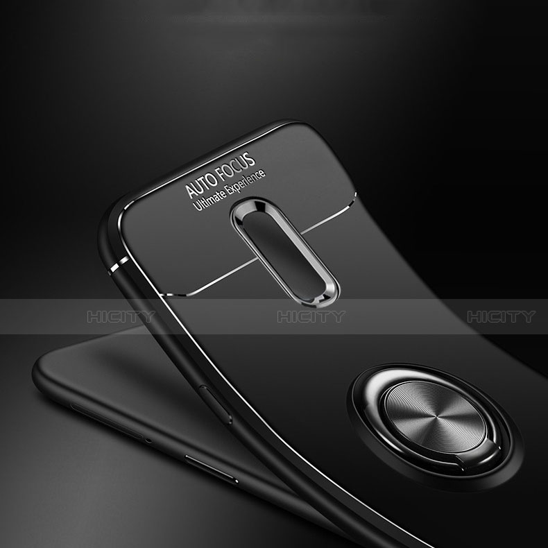 Oppo Realme X用極薄ソフトケース シリコンケース 耐衝撃 全面保護 アンド指輪 マグネット式 バンパー Oppo 