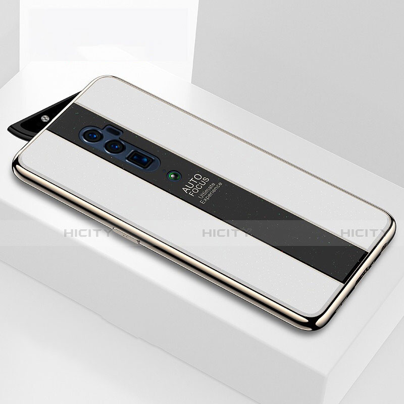 Oppo Reno 10X Zoom用ハイブリットバンパーケース プラスチック 鏡面 カバー Oppo ホワイト