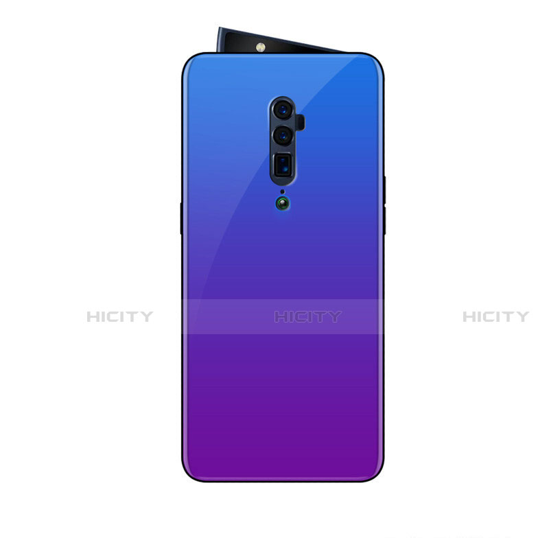 Oppo Reno 10X Zoom用ハイブリットバンパーケース プラスチック 鏡面 虹 グラデーション 勾配色 カバー Oppo 