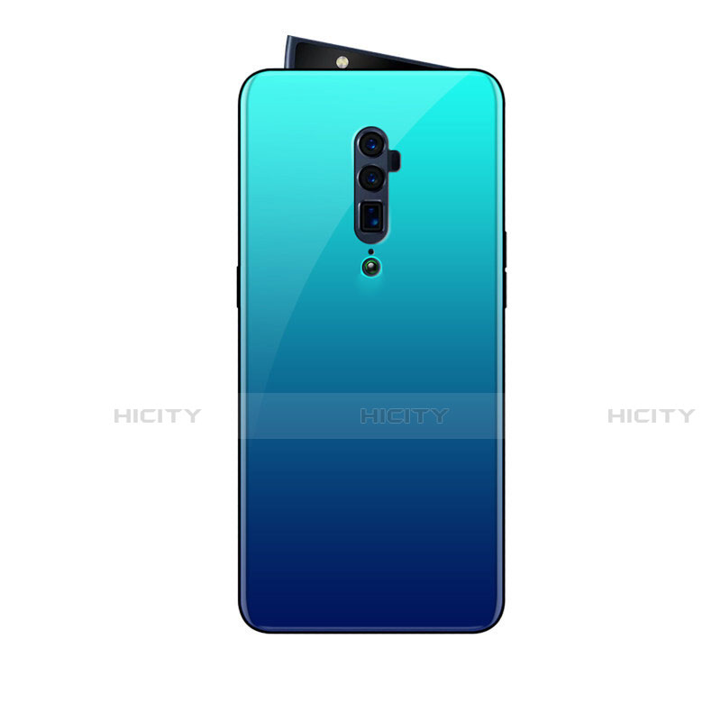 Oppo Reno 10X Zoom用ハイブリットバンパーケース プラスチック 鏡面 虹 グラデーション 勾配色 カバー Oppo 