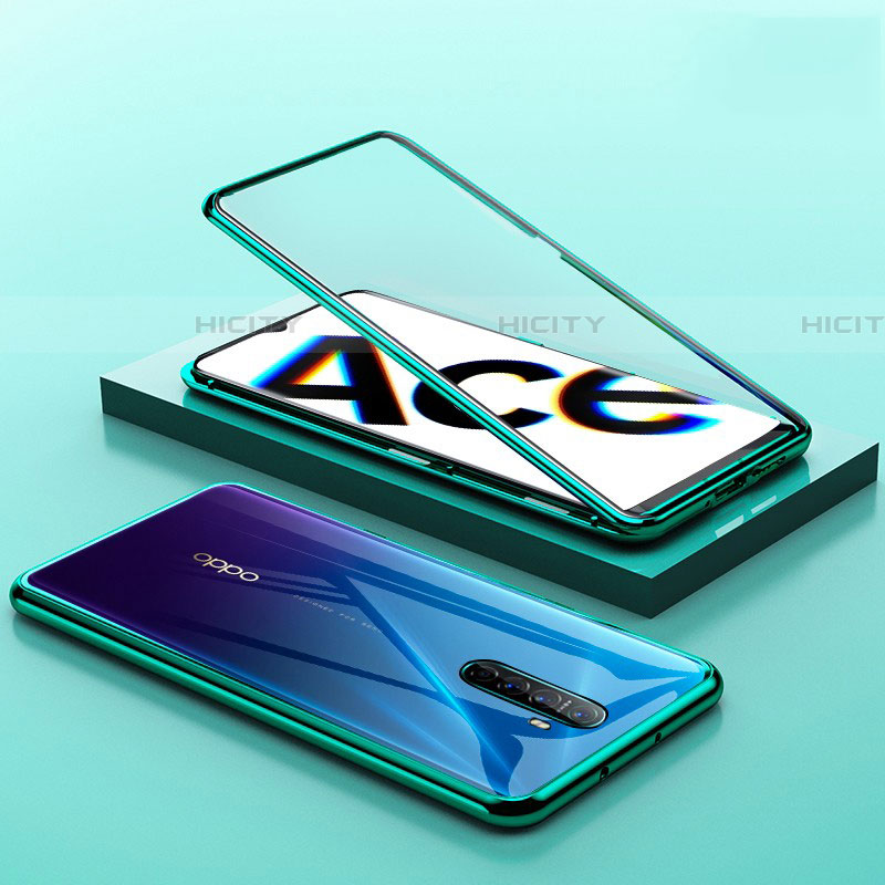 Oppo Reno Ace用ケース 高級感 手触り良い アルミメタル 製の金属製 360度 フルカバーバンパー 鏡面 カバー Oppo 