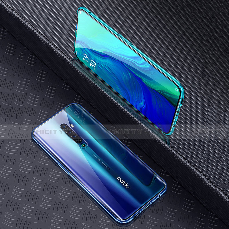 Oppo Reno2用ケース 高級感 手触り良い アルミメタル 製の金属製 360度 フルカバーバンパー 鏡面 カバー M02 Oppo 