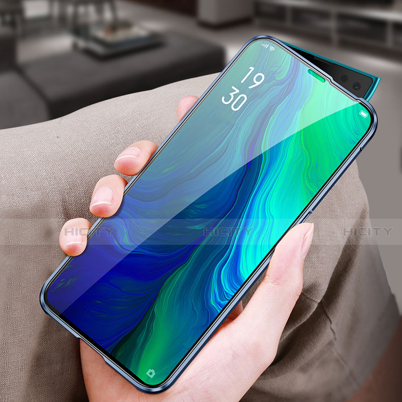 Oppo Reno2用ケース 高級感 手触り良い アルミメタル 製の金属製 360度 フルカバーバンパー 鏡面 カバー M02 Oppo 