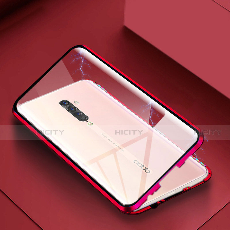 Oppo Reno2用ケース 高級感 手触り良い アルミメタル 製の金属製 360度 フルカバーバンパー 鏡面 カバー C01 Oppo 