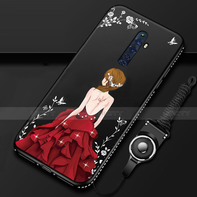 Oppo Reno2 Z用シリコンケース ソフトタッチラバー バタフライ ドレスガール ドレス少女 カバー S01 Oppo 