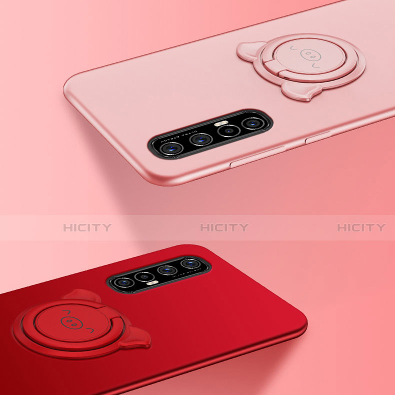 Oppo Reno3 Pro用極薄ソフトケース シリコンケース 耐衝撃 全面保護 アンド指輪 マグネット式 バンパー T04 Oppo 