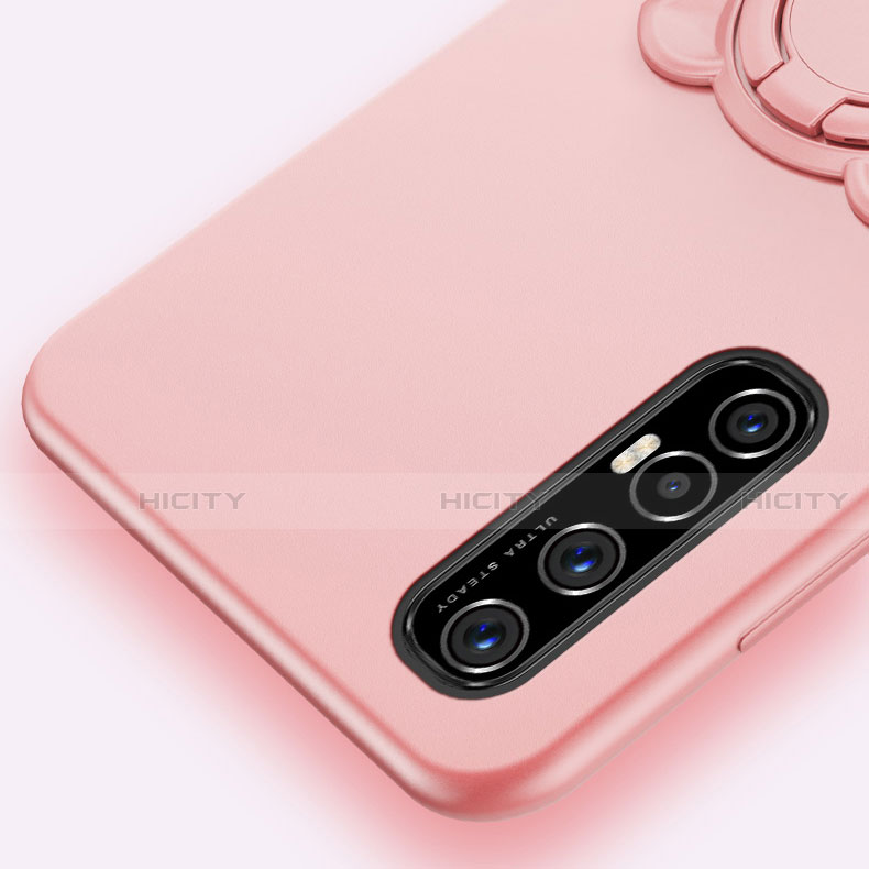 Oppo Reno3 Pro用極薄ソフトケース シリコンケース 耐衝撃 全面保護 アンド指輪 マグネット式 バンパー T04 Oppo 