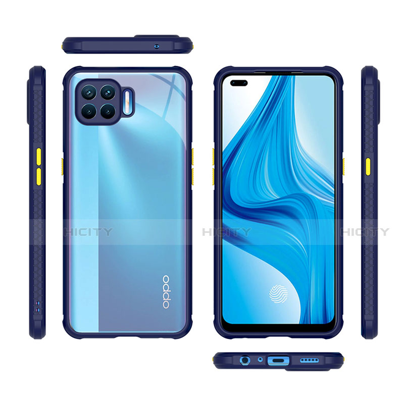 Oppo Reno4 Lite用ハイブリットバンパーケース クリア透明 プラスチック 鏡面 カバー Oppo 