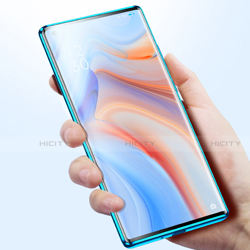 Oppo Reno4 SE 5G用ケース 高級感 手触り良い アルミメタル 製の金属製 360度 フルカバーバンパー 鏡面 カバー Oppo 