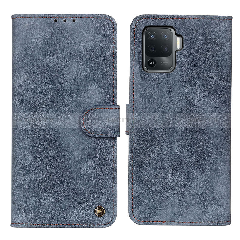Oppo Reno5 Lite用手帳型 レザーケース スタンド カバー N03P Oppo ネイビー