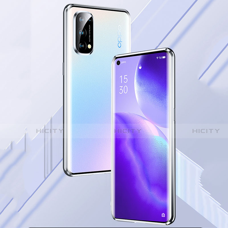 Oppo Reno5 Pro 5G用ケース 高級感 手触り良い アルミメタル 製の金属製 360度 フルカバーバンパー 鏡面 カバー M01 Oppo 