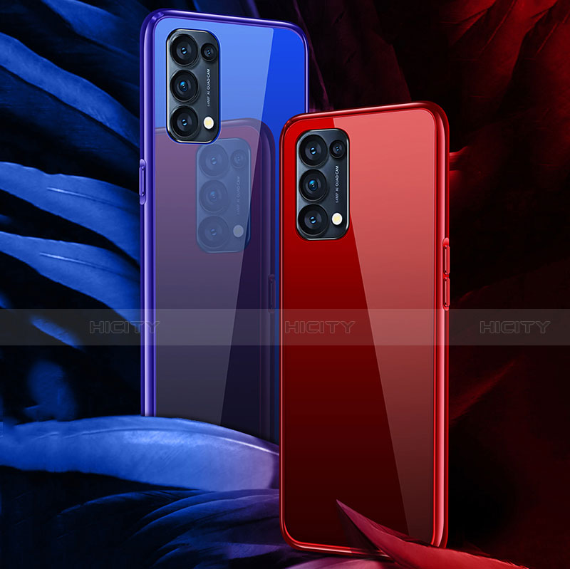 Oppo Reno5 Pro 5G用ケース 高級感 手触り良い アルミメタル 製の金属製 360度 フルカバーバンパー 鏡面 カバー M05 Oppo 