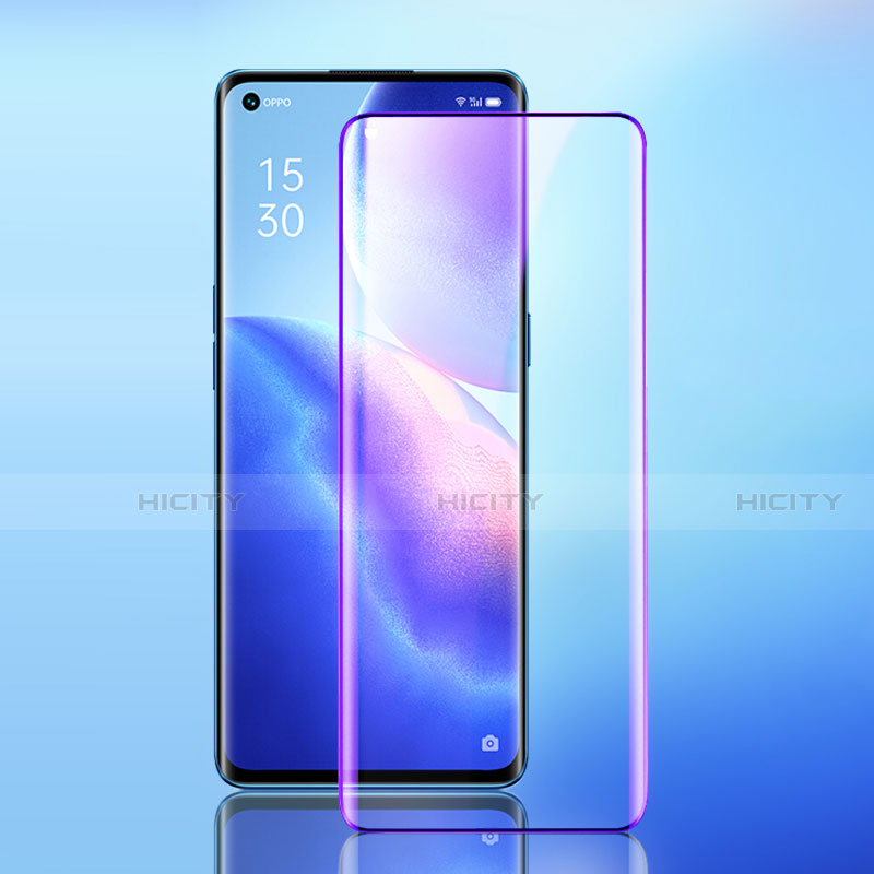 Oppo Reno5 Pro+ Plus 5G用強化ガラス フル液晶保護フィルム アンチグレア ブルーライト F02 Oppo ブラック