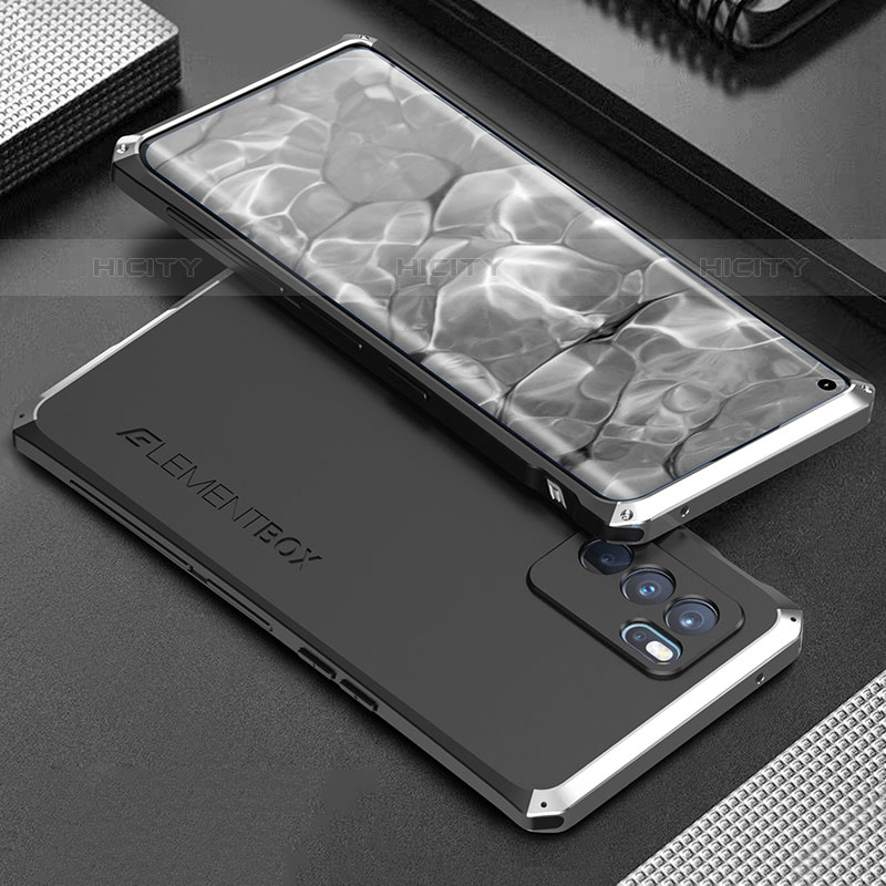 Oppo Reno6 Pro 5G India用360度 フルカバー ケース 高級感 手触り良い アルミメタル 製の金属製 Oppo 