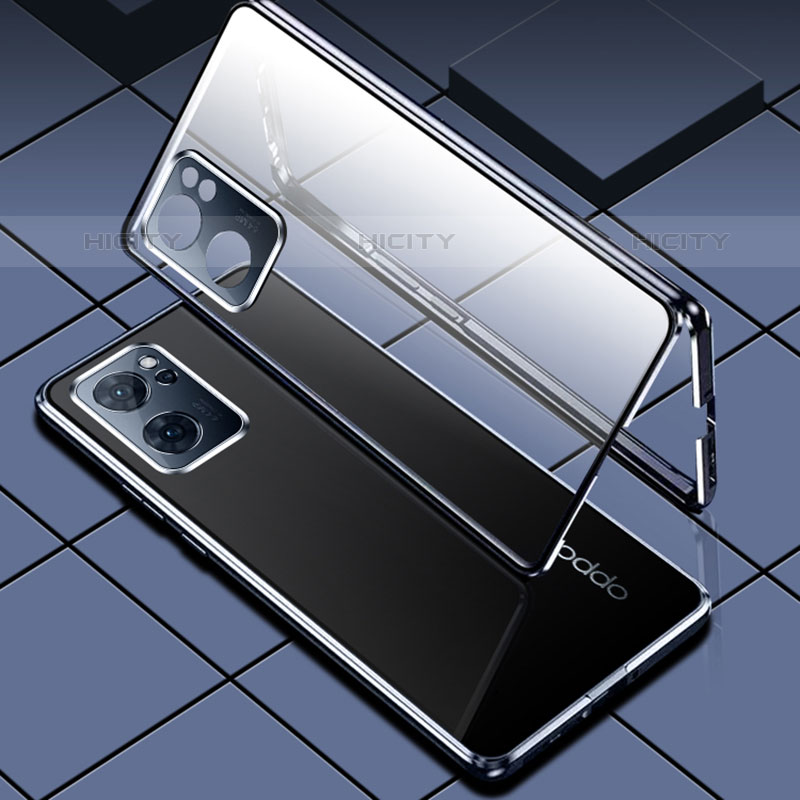 Oppo Reno7 SE 5G用ケース 高級感 手触り良い アルミメタル 製の金属製 360度 フルカバーバンパー 鏡面 カバー P01 Oppo 