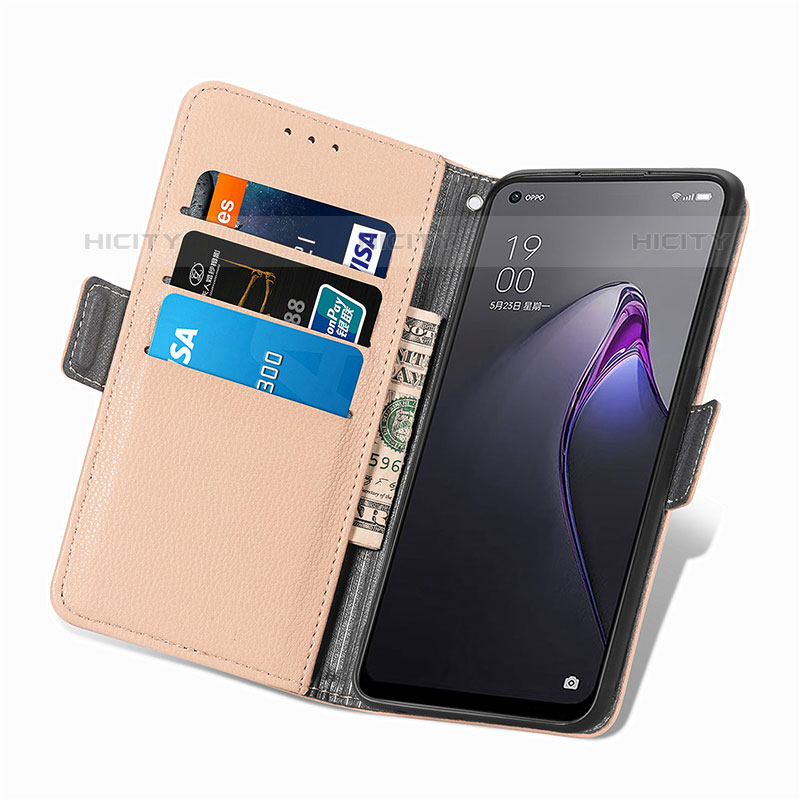 Oppo Reno8 5G用手帳型 レザーケース スタンド 花 カバー S02D Oppo 