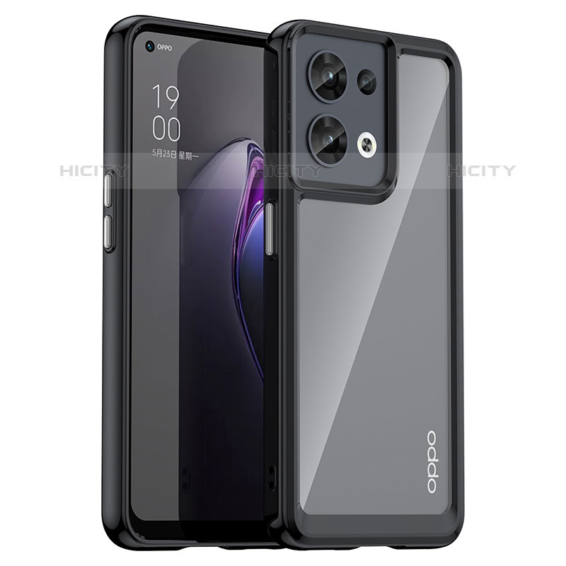 Oppo Reno8 5G用ハイブリットバンパーケース クリア透明 プラスチック カバー J01S Oppo 