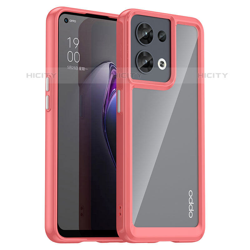 Oppo Reno8 5G用ハイブリットバンパーケース クリア透明 プラスチック カバー J01S Oppo 