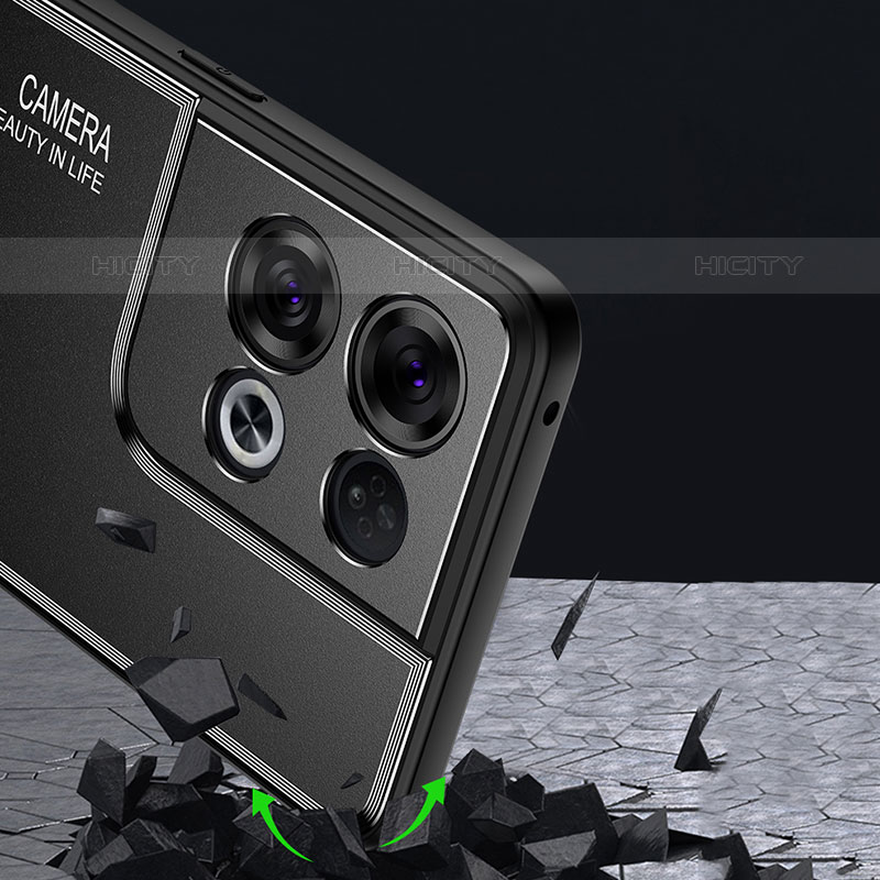 Oppo Reno8 Pro 5G用ケース 高級感 手触り良い アルミメタル 製の金属製 兼シリコン カバー J02 Oppo 