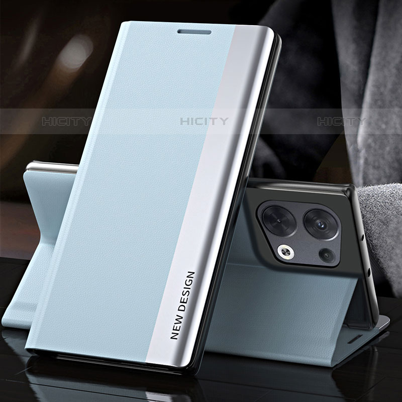 Oppo Reno8 Pro+ Plus 5G用手帳型 レザーケース スタンド カバー L01 Oppo ライトブルー