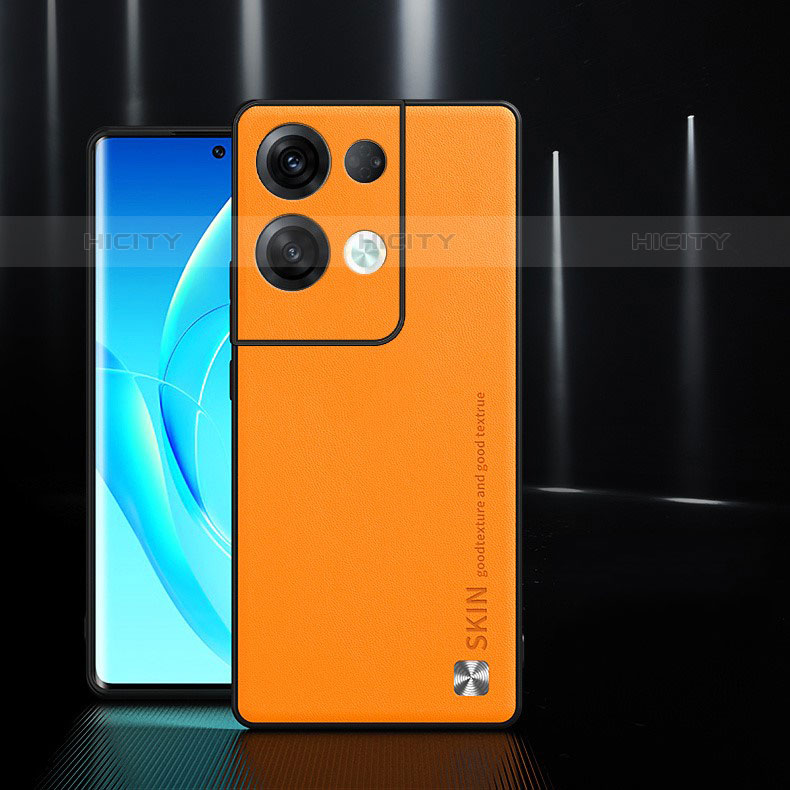 Oppo Reno8 Pro+ Plus 5G用ケース 高級感 手触り良いレザー柄 S04 Oppo オレンジ