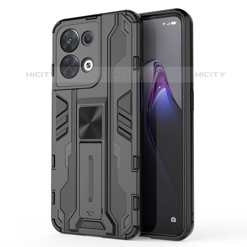 Oppo Reno9 Pro 5G用ハイブリットバンパーケース スタンド プラスチック 兼シリコーン カバー マグネット式 Oppo 