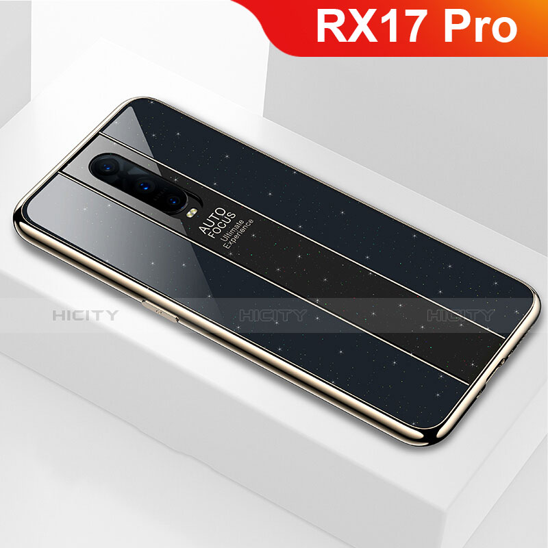 Oppo RX17 Pro用ハイブリットバンパーケース プラスチック 鏡面 カバー Oppo ブラック