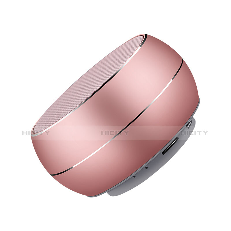Bluetoothミニスピーカー ポータブルで高音質 ポータブルスピーカー ローズゴールド