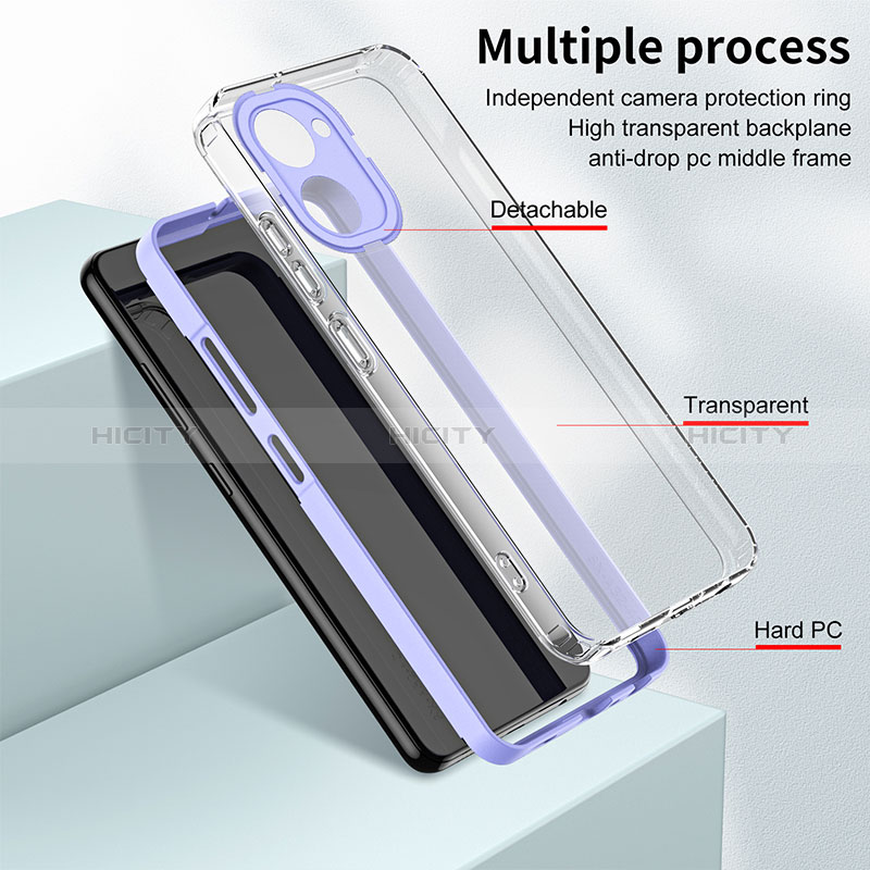 Realme 10 4G用ハイブリットバンパーケース クリア透明 プラスチック 鏡面 カバー H01P Realme 