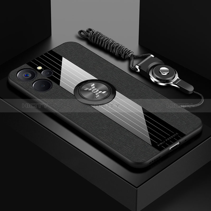 Realme 10 5G用極薄ソフトケース シリコンケース 耐衝撃 全面保護 アンド指輪 マグネット式 バンパー X03L Realme ブラック