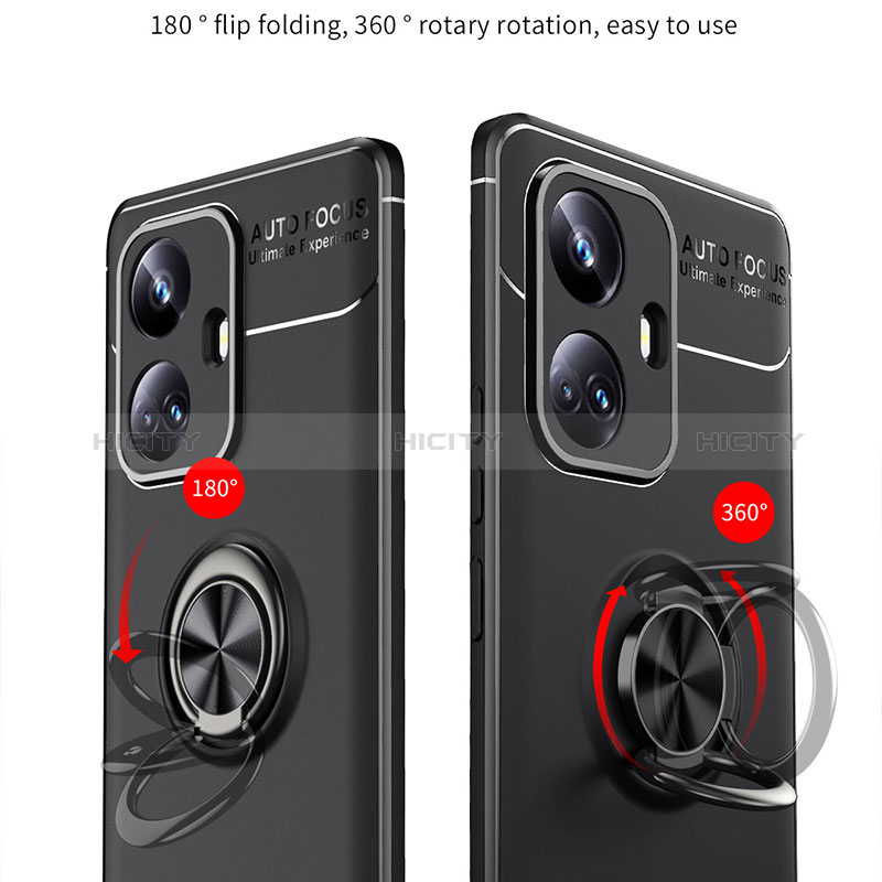 Realme 10 Pro+ Plus 5G用極薄ソフトケース シリコンケース 耐衝撃 全面保護 アンド指輪 マグネット式 バンパー SD1 Realme 