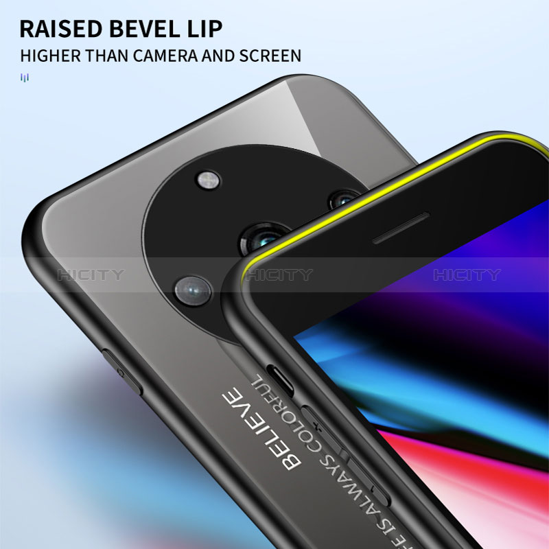 Realme 11 Pro 5G用ハイブリットバンパーケース プラスチック 鏡面 虹 グラデーション 勾配色 カバー LS1 Realme 