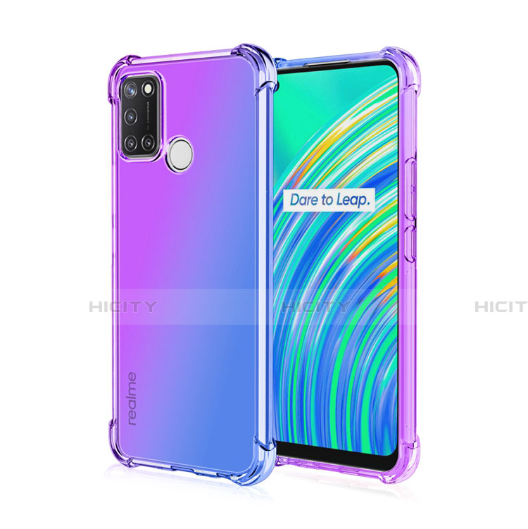 Realme 7i用極薄ソフトケース シリコンケース 耐衝撃 全面保護 クリア透明 H02 Realme パープル