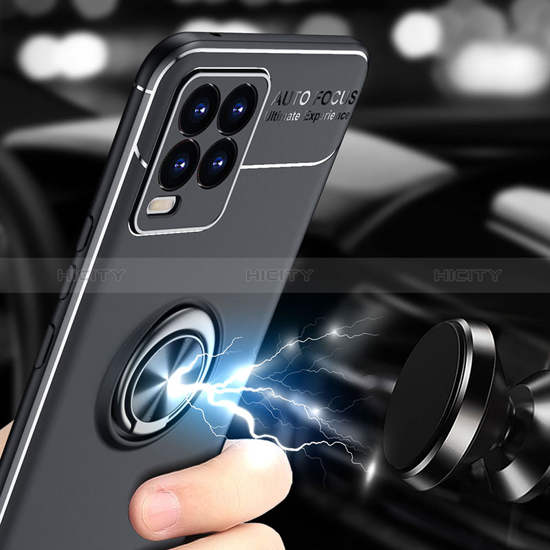 Realme 8 Pro用極薄ソフトケース シリコンケース 耐衝撃 全面保護 アンド指輪 マグネット式 バンパー SD1 Realme 