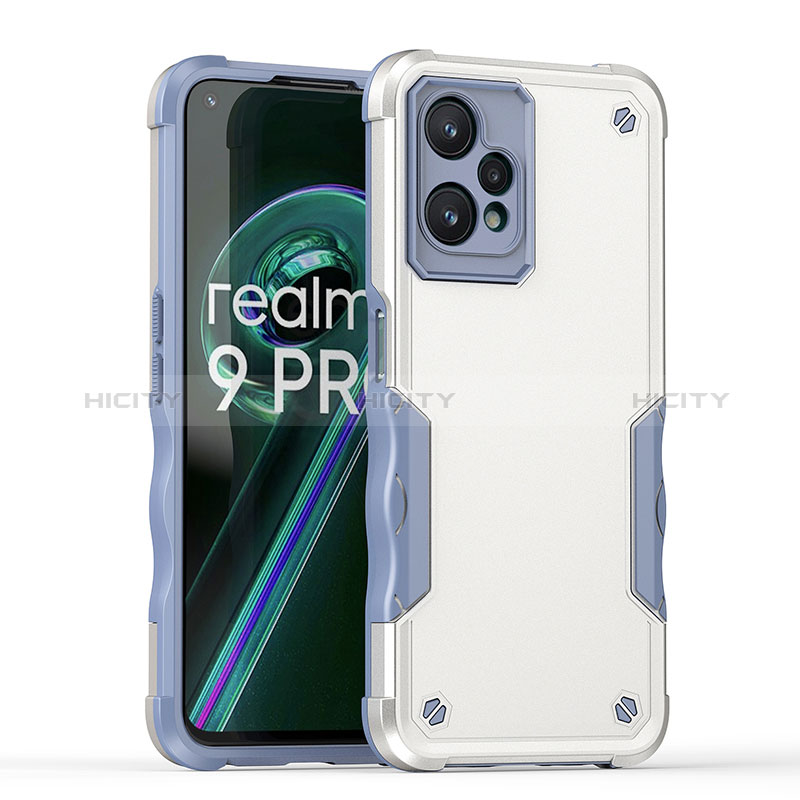 Realme 9 5G用ハイブリットバンパーケース プラスチック 兼シリコーン カバー QW1 Realme ホワイト