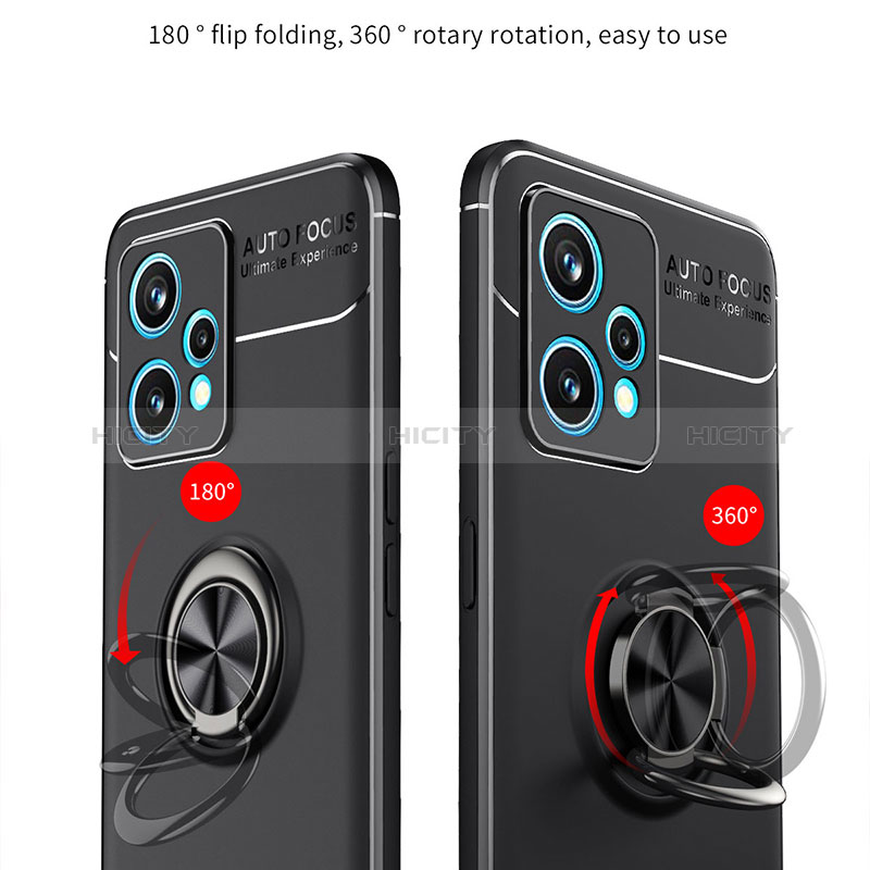 Realme 9 5G用極薄ソフトケース シリコンケース 耐衝撃 全面保護 アンド指輪 マグネット式 バンパー SD1 Realme 