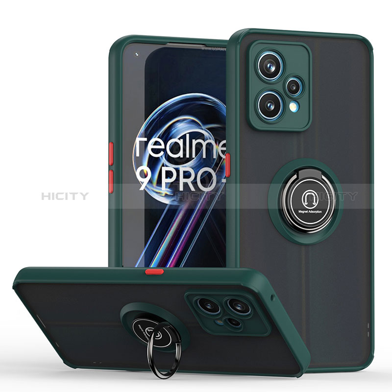 Realme 9 Pro+ Plus 5G用ハイブリットバンパーケース プラスチック アンド指輪 マグネット式 QW2 Realme モスグリー