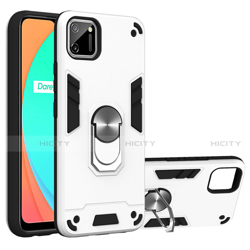 Realme C11用ハイブリットバンパーケース プラスチック アンド指輪 マグネット式 S02 Realme 