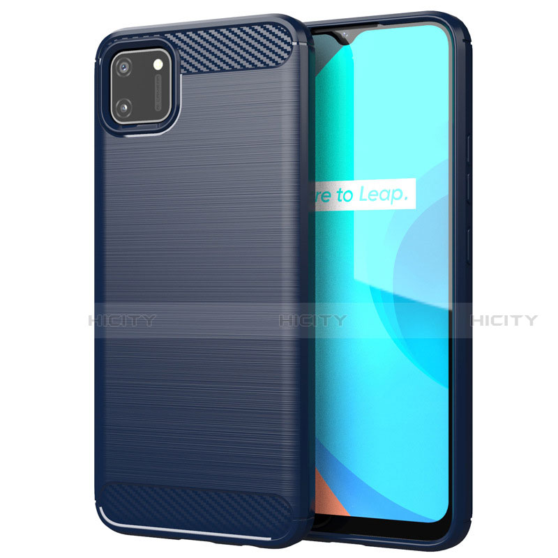 Realme C11用シリコンケース ソフトタッチラバー ライン カバー Realme 