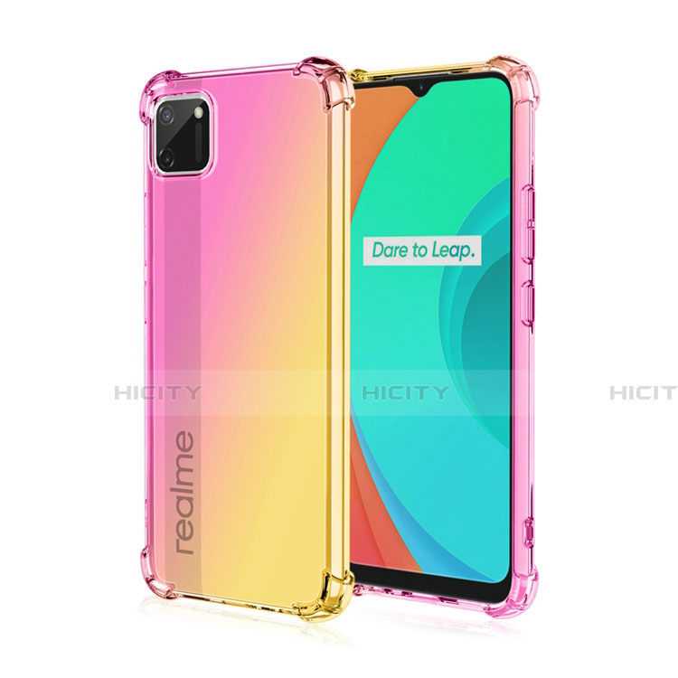 Realme C11用極薄ソフトケース グラデーション 勾配色 クリア透明 G01 Realme 