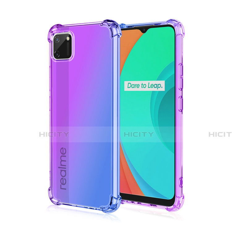 Realme C11用極薄ソフトケース グラデーション 勾配色 クリア透明 G01 Realme 