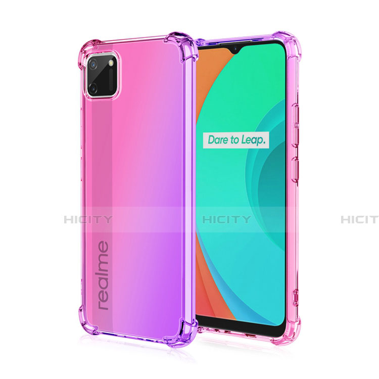 Realme C11用極薄ソフトケース グラデーション 勾配色 クリア透明 G01 Realme 