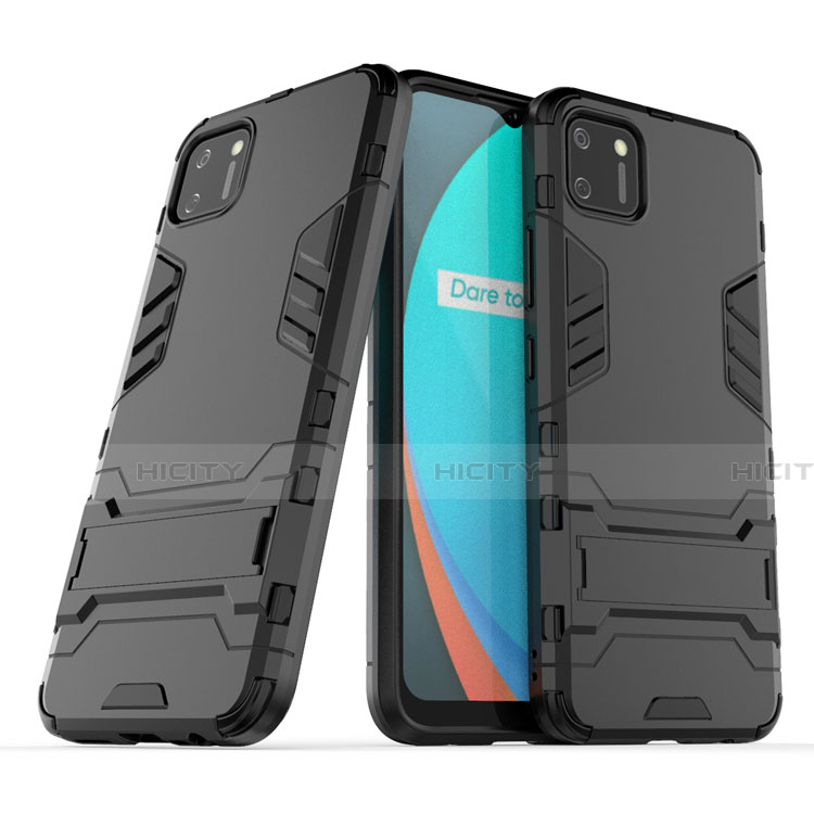 Realme C11用ハイブリットバンパーケース スタンド プラスチック 兼シリコーン カバー Realme 