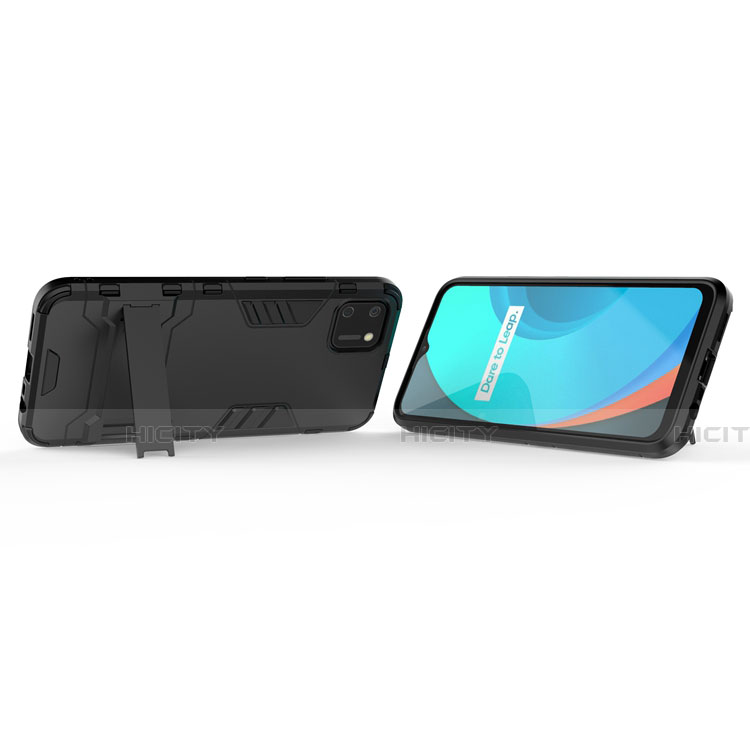 Realme C11用ハイブリットバンパーケース スタンド プラスチック 兼シリコーン カバー Realme 