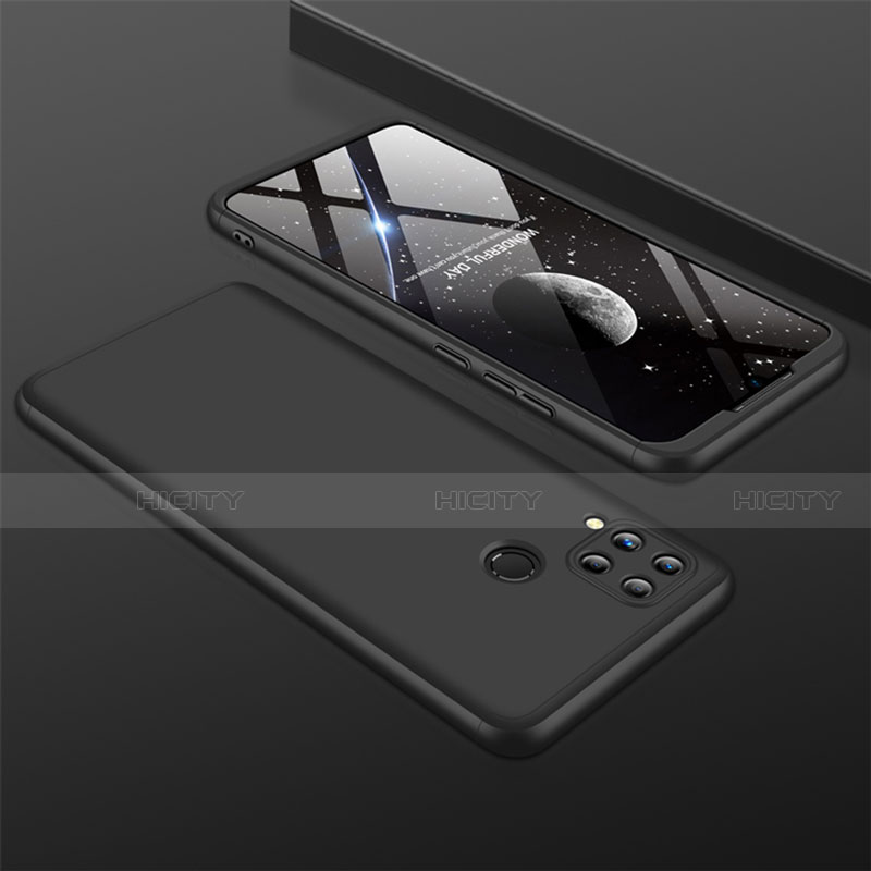 Realme C15用ハードケース プラスチック 質感もマット 前面と背面 360度 フルカバー M01 Realme ブラック