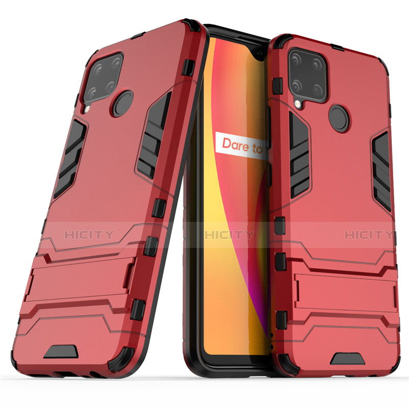 Realme C15用ハイブリットバンパーケース スタンド プラスチック 兼シリコーン カバー A01 Realme 